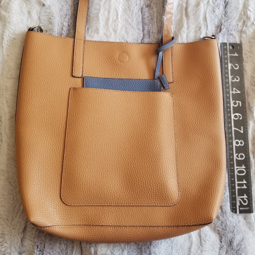 ❌SOLD❌ Brown/Blue Reversible Tote - Picture 3 of 7